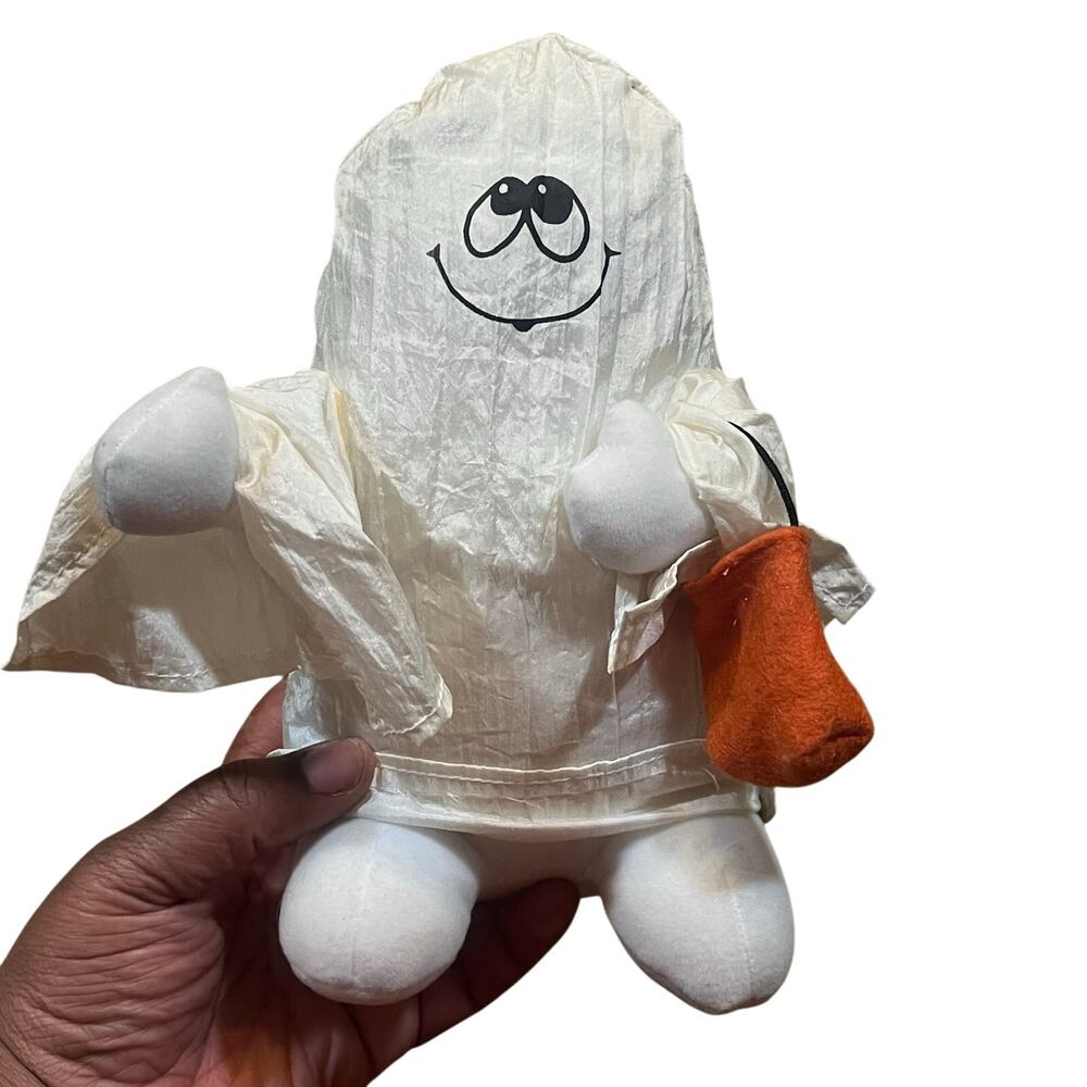 Vintage Hershey’s Halloween Ghost Plush Trick Or Treat Candy Bag White 8” Cute